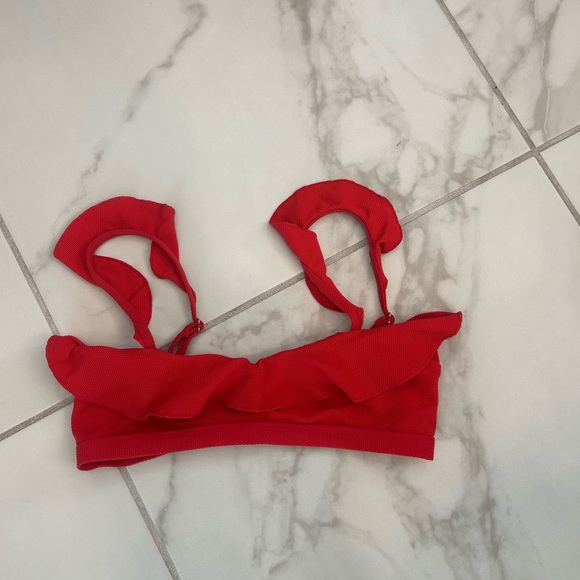 SUBOO Red Ruffle Bikini Top - Picture 1 of 3